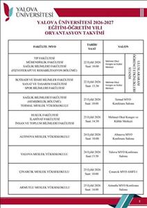 2026-2027 Eğitim Öğretim Yılı Oryantasyon Programı